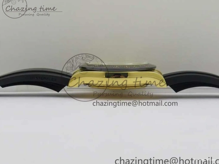 0412 Daytona 116518 Noob 1:1 Best Edition YG Plated 904L SS Case Goid Diamonds Dial on Black Rubber Strap SA4130 V4 (Free Extra Strap) Versatile 2587